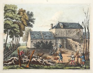 Château de Hougoumont : montre les morts enterrés après la bataille