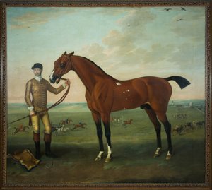 Flying Childers avec un palefrenier sur Newmarket Heath, vers 1722-25