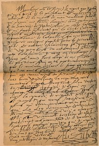 Lettre de la reine Elizabeth I 1533-1603 au roi Jacques VI 1566-1625, 1898 - James Stillie