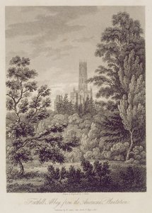 Abbaye de Fonthill depuis la plantation américaine, publiée par W. Clarke, New Bond Street, 1812 - James Storer