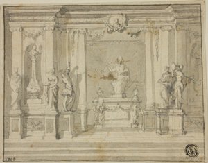 Portique intérieur avec statues