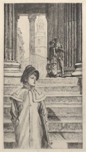 Le portique de la National Gallery, Londres, 1878 - James Tissot