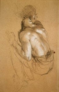 Homme accroupi, étude pour 