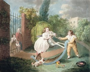 Le cheval à bascule, vers 1793 (mezzotinte) - James Ward