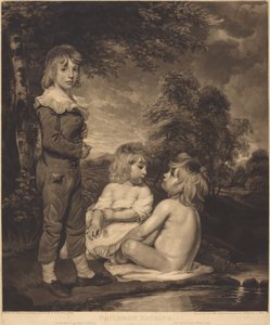 Enfants se baignant (Les enfants Hoppner) - James Ward after John Hoppner
