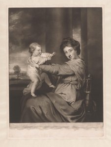 Portrait de Caroline Spencer avec sa fille Caroline - James Watson (prentmaker)