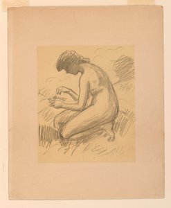 Femme nue accroupie