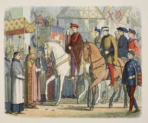 Charles VI de France et Henri V accueillis par le clergé, 1er décembre 1420, d