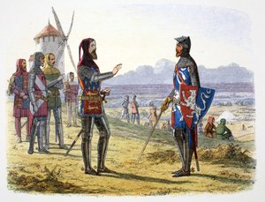 Le roi Édouard III refuse secours à son fils à la bataille de Crécy, France, 1346 - James William Edmund Doyle