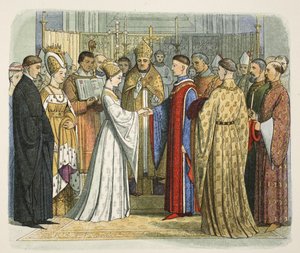 Mariage de Henri V et Catherine de France, 2 juin 1420, de A Chronicle of England BC 55 to AD 1485, pub. Londres, 1863