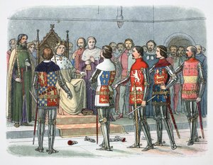 Nobles devant le roi Richard II, Westminster, 1387, 1864 - James William Edmund Doyle