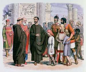 Le pape Grégoire à Rome voyant des esclaves blonds, XIXe siècle - James William Edmund Doyle