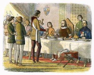 Le prince Édouard sert le roi Jean d
