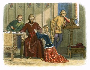 La reine Anne intercède auprès de Gloucester et Arundel pour Sir Simon Burley - James William Edmund Doyle