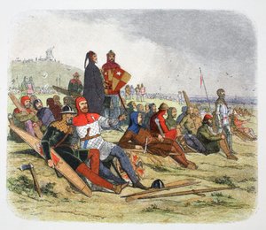 Les Anglais attendent les Français à la bataille de Crécy, France 1346, 1864 - James William Edmund Doyle