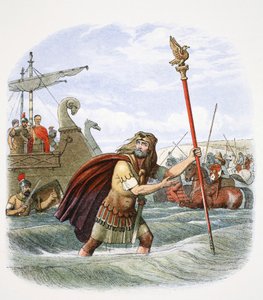 Le porte-étendard romain de la 10e légion débarquant en Bretagne, 55 av. J.-C., 1864