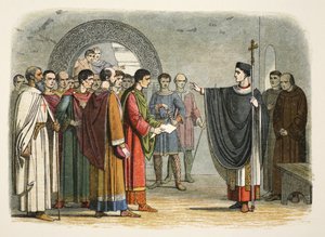 Thomas Becket interdit au comte de Leicester de prononcer une sentence contre lui - James William Edmund Doyle