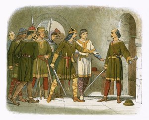 Guillaume de Breteuil défend le trésor - James William Edmund Doyle