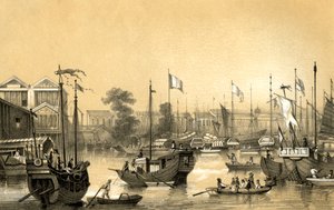 Les usines anglaises à Canton, 1847 - James William Giles