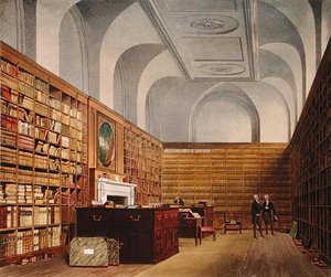 La bibliothèque du roi, Buckingham House, de The History of the Royal Residences, gravé par James Baily, par William Henry Pyne (1769-1843), 1819 - James after Stephanoff