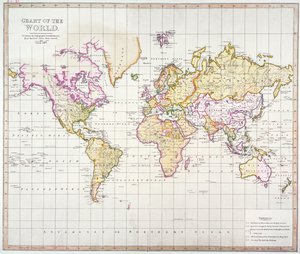 Carte du monde, imprimée à l