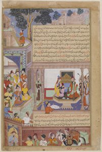 Kublai Khan et son impératrice sur le trône, du Jami al-Twarikh (ou Chingiznama)