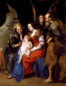 Portrait de la Sainte Famille avec Sainte Anne, mère de Marie et un ange - Jan Roos