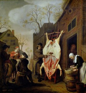 La boucherie (huile sur toile) - Jan (1620-76) Victors