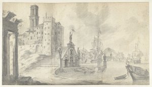 Vue du port dans une ville méditerranéenne