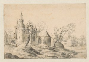 Église sur une colline - Jan Abrahamsz. Beerstraten