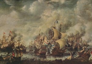 Combat naval entre les Anglais et les Hollandais au large de Ter Heyde, août 1653