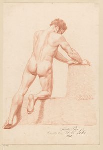 Homme nu agenouillé, vu de dos (2e prix 1812) - Jan Adriaan Antonie de Lelie