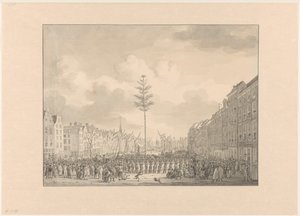 Arbre de la liberté sur la Grande Place de Rotterdam, 1795 - Jan Anthonie Langendijk Dzn (possibly)