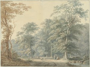 Paysage forestier avec éléments classiques
