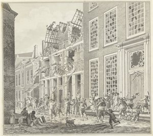 Pillage de la maison de Lucas van Steveninck, 1787 - Jan Arends (signed by artist)