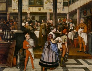 Frans Floris assistant à un banquet de la guilde de Saint-Luc