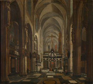 Intérieur de la cathédrale Saint-Donatien à Bruges, vers 1696 - Jan Baptist van Meunincxhove