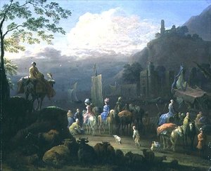 Un groupe de voyageurs près d