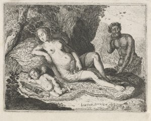 Vénus endormie espionnée par un satyre - Jan Barentsz. Muyckens