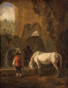 Un cheval buvant - Jan Both