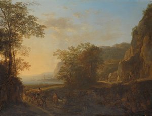 Paysage italien avec vue sur un port - Jan Both