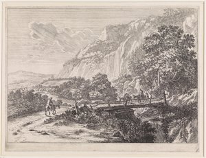 Paysage avec pont de bois près de Sulmona, près de Tivoli - Jan Both