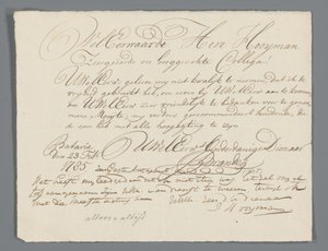 Lettre de Jan Brandes à ds. Hooyman - Jan Brandes