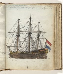 Navire des Indes orientales au mouillage - Jan Brandes