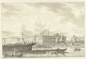 Lands Zeemagazijn na de brand, 1791 - Jan Bulthuis (signed by artist)