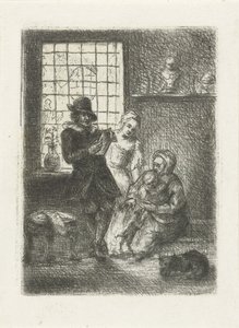 Intérieur avec une famille