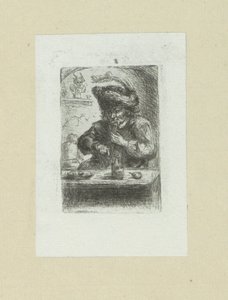 Homme à la table à manger - Jan Chalon