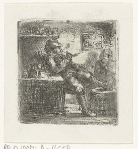 Homme avec une pipe - Jan Chalon