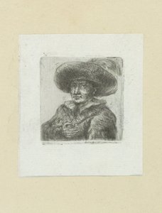 Homme avec un chapeau rond à plume (The Compleat Work of Etchings by John Chalon) - Jan Chalon