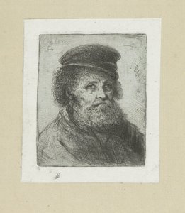 Vieil homme avec barbe et casquette - Jan Chalon